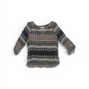 Velvet by Graham & Spencer Printed Long Sleeve Blouse Size L